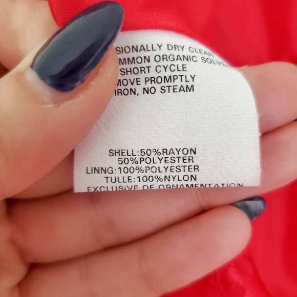 Jessica McClintock Floral Red Dress - Picture 10 of 13